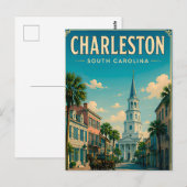 Historische stad Charleston Briefkaart (Voorkant / Achterkant)