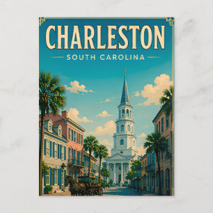 Historische stad Charleston Briefkaart