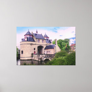 Historische stadspoort in Brugge Canvas Afdruk
