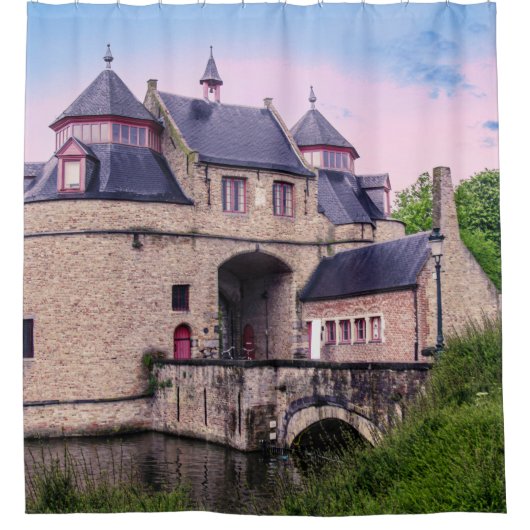 Historische stadspoort in Brugge Douchegordijn (Voorkant)