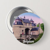 Historische stadspoort in Brugge Ronde Button 7,6 Cm (Voorkant /achterkant)