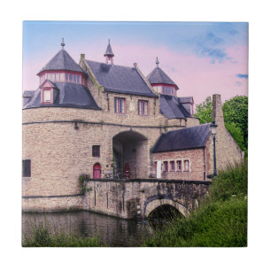 Historische stadspoort in Brugge Tegeltje