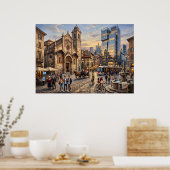 Historische Stadstraat Scene Poster (Keuken)