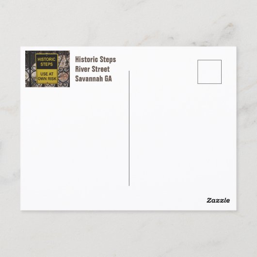 Historische stappen van Savannah Georgia Fotografi Briefkaart (Achterkant)