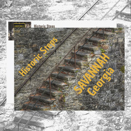 Historische stappen van Savannah Georgia Fotografi Briefkaart