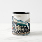 Historische Steam Engine Flying Scotsman Tweekleurige Koffiemok (Center)