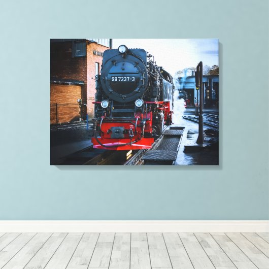 Historische stoomtrein: station Wernigerode Canvas Afdruk (Insitu (Houten vloer))