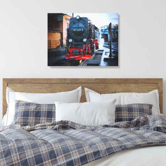 Historische stoomtrein: station Wernigerode Canvas Afdruk (Insitu (Slaapkamer))