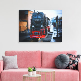 Historische stoomtrein: station Wernigerode Canvas Afdruk