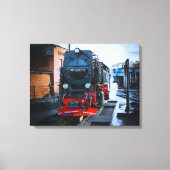 Historische stoomtrein: station Wernigerode Canvas Afdruk (Voorkant)