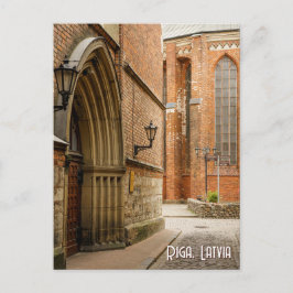 Historische straat in Oud-Riga, Letland Briefkaart