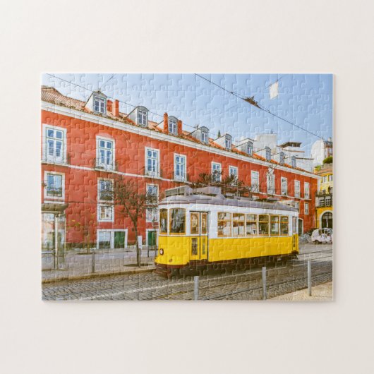 Historische tramgebouwen Lissabon Portugal Legpuzzel (Horizontaal)