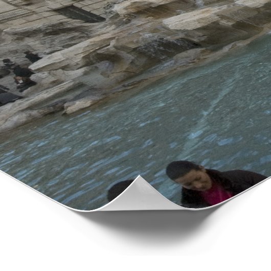 Historische Trevi-fontein in Rome, Italië Poster (Hoek)