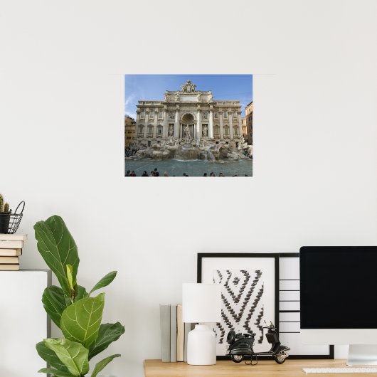 Historische Trevi-fontein in Rome, Italië Poster (Thuiskantoor)