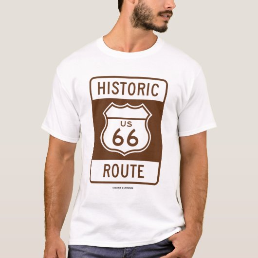 Historische US 66 Route (Transportation Sign) T-shirt (Voorkant)