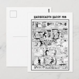 Historische Vintage Hairbreadth Harry Cartoon 1918 Briefkaart