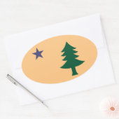 Historische vlag van Maine (1901-1909) Ovale Sticker (Envelop)