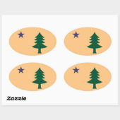 Historische vlag van Maine (1901-1909) Ovale Sticker (Vel)