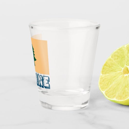 Historische vlag van Maine (1901-1909) Shot Glas (Rechts)