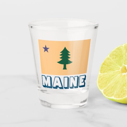 Historische vlag van Maine (1901-1909) Shot Glas (Voorkant)