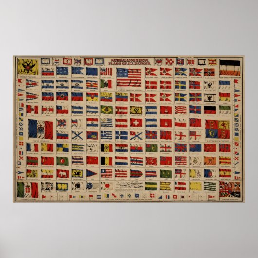 Historische vlaggen van de wereld (1869) poster (Voorkant)