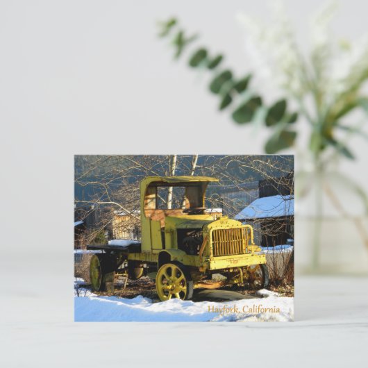 Historische vrachtwagen van 1912 briefkaart (Staand voorkant)