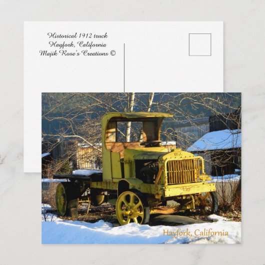 Historische vrachtwagen van 1912 briefkaart (Voorkant / Achterkant)