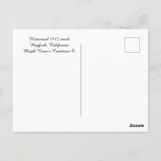 Historische vrachtwagen van 1912 briefkaart (Achterkant)