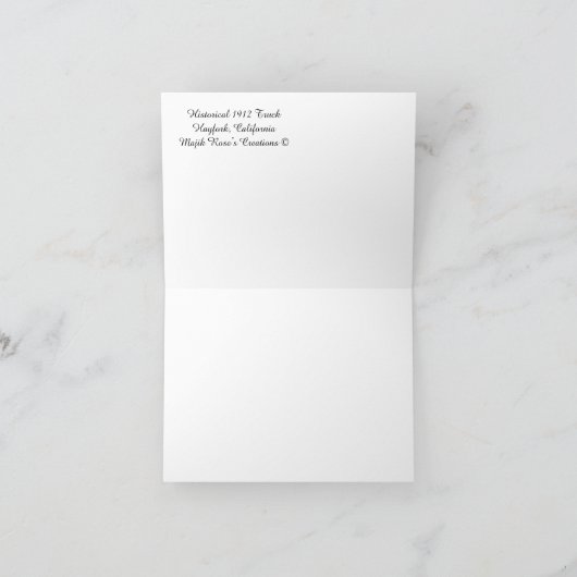 Historische vrachtwagen van 1912...... kaart (Binnen)