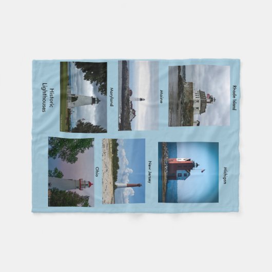 Historische vuurtoren fleece deken (Voorkant (Horizontaal))