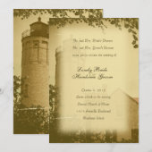 Historische vuurtoren Mackinaw City Weddenschap Kaart (Voorkant / Achterkant)