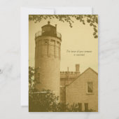 Historische vuurtoren Mackinaw City Weddenschap Kaart (Achterkant)