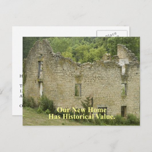 Historische waarde Home 2 - Funny Change of Addres Aankondigingskaart (Voorkant / Achterkant)