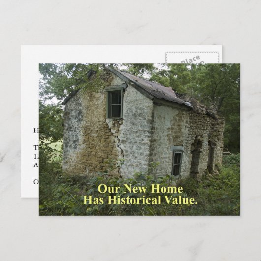Historische waarde Home - Grappige adreswijziging Aankondigingskaart (Voorkant / Achterkant)
