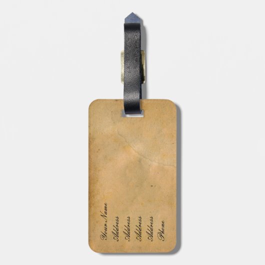 Historische Wereldkaart 1799 Bagagelabel (Achterkant verticaal)