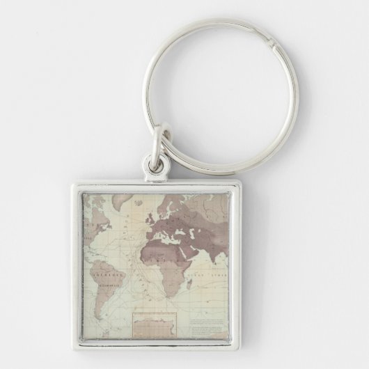 Historische Wereldkaart Sleutelhanger (Voorkant)