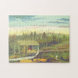 Historische zagerij Puzzle Legpuzzel