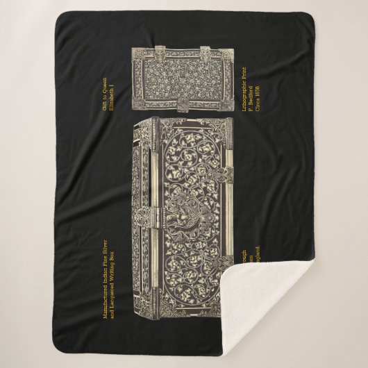 Historische Zilveren  Schrijfdoos Sherpa Blanket Deken (Voorkant)