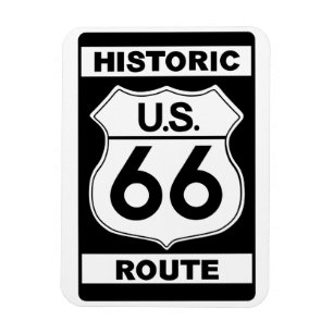 Historische Zwarte Route 66 Premium Magnet Magneet