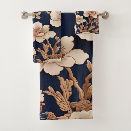 Historisches chinesisches Stoffmuster Bad Handdoek (Insitu)