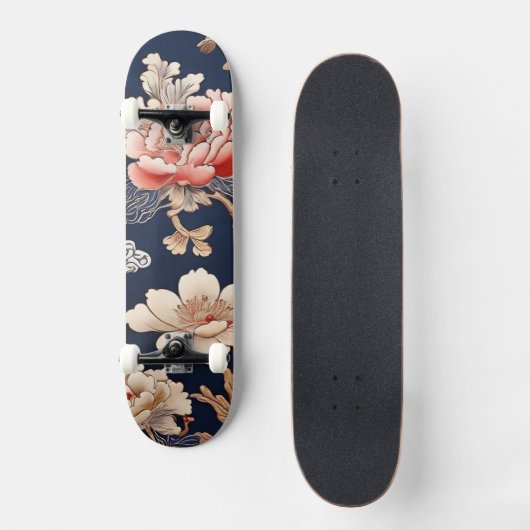 Historisches chinesisches Stoffmuster Persoonlijk Skateboard (Voorkant)
