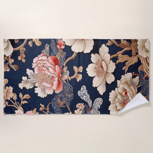 Historisches chinesisches Stoffmuster Strandlaken (Voorkant)