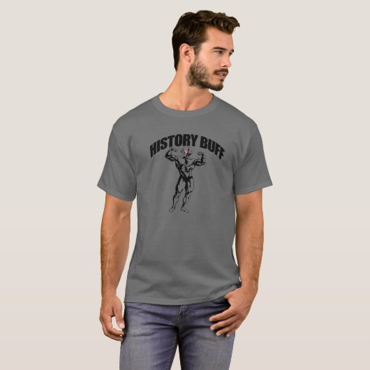 HISTORY BUFF George Washington Body Builder Meme J T-shirt (Voorkant volledig)