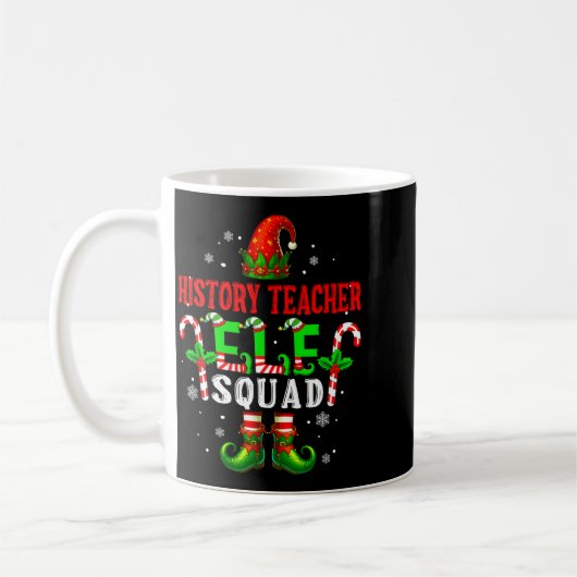 History Teacher Elf Squad Xmas Elf Hat Scute Ss Cu Koffiemok (Links)