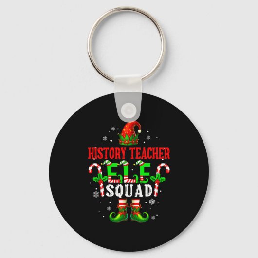 History Teacher Elf Squad Xmas Elf Hat Scute Ss Cu Sleutelhanger (Voorkant)