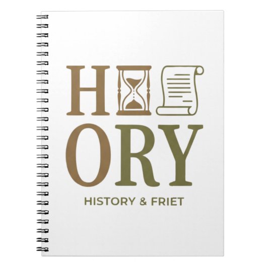 History Teacher Typography Design Notitieboek (Voorkant)