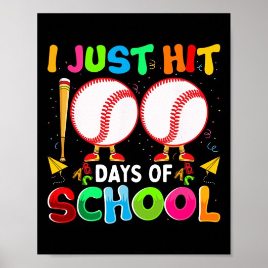 Hit 100 Days Honkbal Kostuum voor kinderen 100e da Poster (Voorkant)
