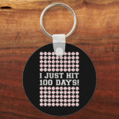 Hit 100 Days of School Baseball Teacher Boys 100th Sleutelhanger (Voorkant)