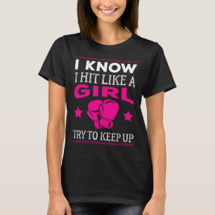 Hit als een meisje Grappig Boksen Vrouwen Gift T-shirt