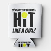 hit als een meisje volleybal blikjeskoeler (Voorkant)